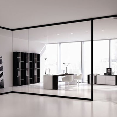 Parement en verre souple cadre en aluminium cloisons de bureau insonorisées