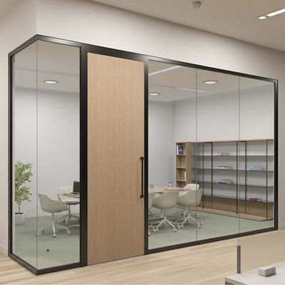 Parement de bureau en verre en aluminium commercial avec conception personnalisée