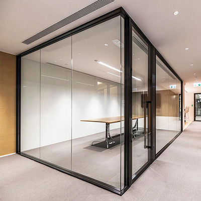 Parement de bureau en verre en aluminium commercial avec conception personnalisée
