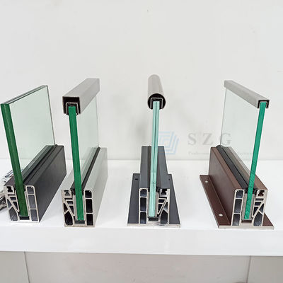 Balustrade en verre en aluminium enduit de poudre