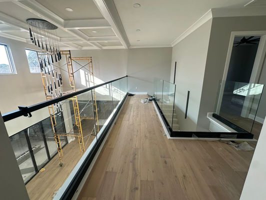 Balustrade en verre en aluminium enduit de poudre