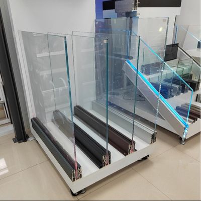 Système de profilé en U en verre trempé stable de 800 à 1200 mm avec main courante en aluminium pour la sécurité et l'esthétique