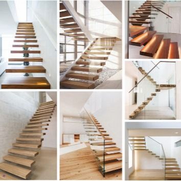 Escalier flottant moderne à l'intérieur ou à l'extérieur avec balustrades et trottoirs personnalisés pour bâtiment commercial