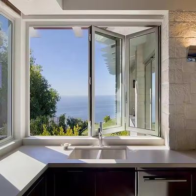 1.5mm fenêtres pliantes en aluminium Longue durée avec un motif de pliage horizontal et une finition de cadre anodisé