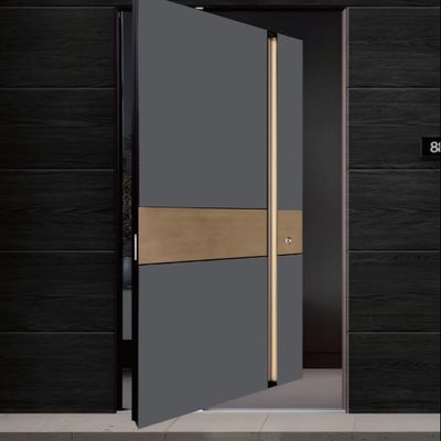 Porte d'entrée pivotée en alliage d'aluminium personnalisée Porte tournante en verre lourd