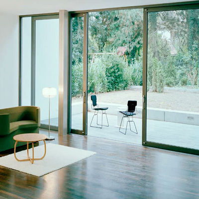 Profiles d'aluminium résistant au vent Porte coulissante de type verre verre trempé pour portes en acier inoxydable