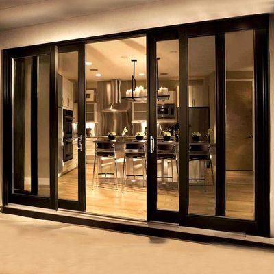 24 heures de support en ligne Porte coulissante en aluminium revêtue de poudre alliage d'aluminium verre trempé acier inoxydable