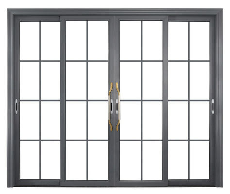 Porte en verre coulissante noire à verrouillage interne moderne personnalisée Porte en double verre