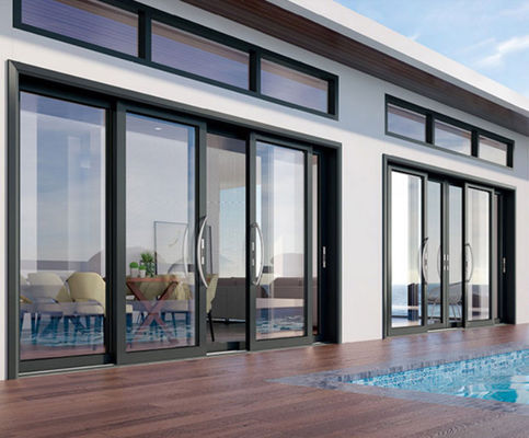 Porte coulissante en aluminium d'appartement ou de résidence avec fonction de prévention de la fumée d'huile de design moderne