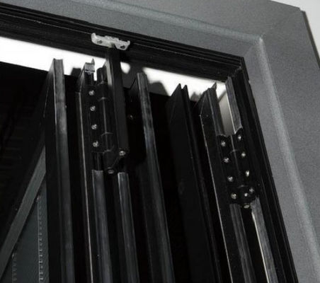 Portes extérieures en verre isolé en aluminium bipliées pour bâtiments commerciaux