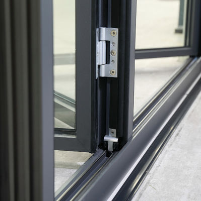 Porte à double battant en aluminium gris Faible entretien et options de verre transparent pour une efficacité élevée