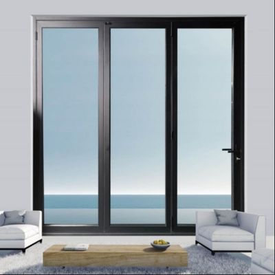 Tailles personnalisées Portes extérieures en aluminium bipliées Isolation thermique multi-panels durable