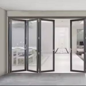Système de porte à deux battants en aluminium pour usage domestique