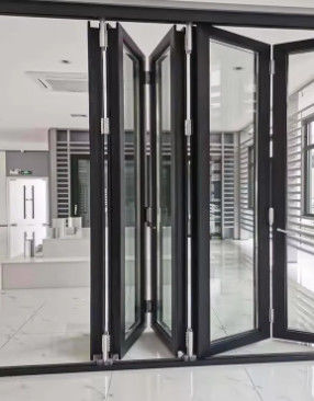 Système de porte coulissante en aluminium conception imperméable à l'eau pliable rupture thermique insonorisation porte en verre