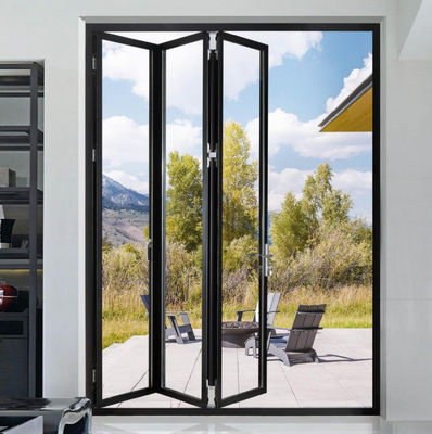 Porte pliante en aluminium imperméable à l'eau, à haute efficacité énergétique et à faible entretien