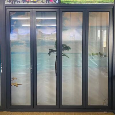 Porte pliante en aluminium imperméable à l'eau, à haute efficacité énergétique et à faible entretien
