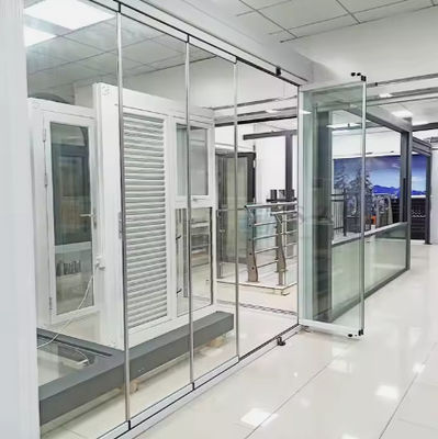 Porte pliante en verre sans cadre Entrepôt intérieur Noir Porte pliante de patio Porte bipliante en aluminium Blanc