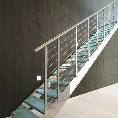 OEM/ODM personnalisé Elegant Design Escalier en verre avec garde-corps en verre et LED automatique