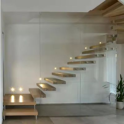 Escalier flottant personnalisable avec chaîne en acier au carbone solide