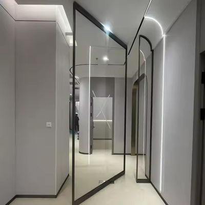 Porte pivotante avant en aluminium de design résidentiel moderne avec matériel en acier inoxydable 304 et profil en aluminium