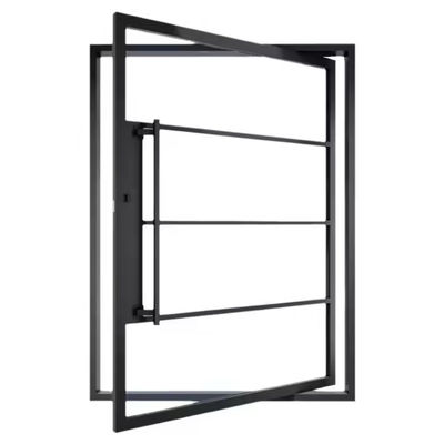 Porte pivotante avant en aluminium de design résidentiel moderne avec matériel en acier inoxydable 304 et profil en aluminium