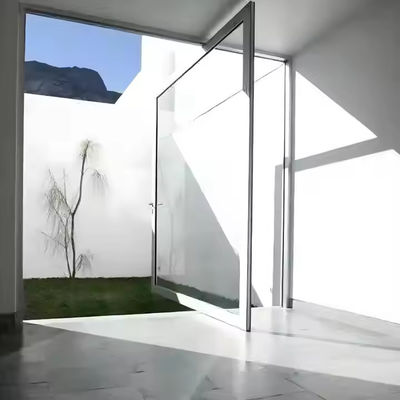 Porte pivotée en verre à cadre en aluminium avec bande d'étanchéité en caoutchouc EPDM pour la satisfaction du client