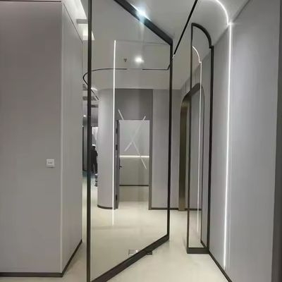 Porte pivotée en verre à cadre en aluminium avec bande d'étanchéité en caoutchouc EPDM pour la satisfaction du client