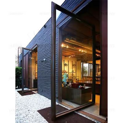 Porte pivotée en verre à cadre en aluminium avec bande d'étanchéité en caoutchouc EPDM pour la satisfaction du client