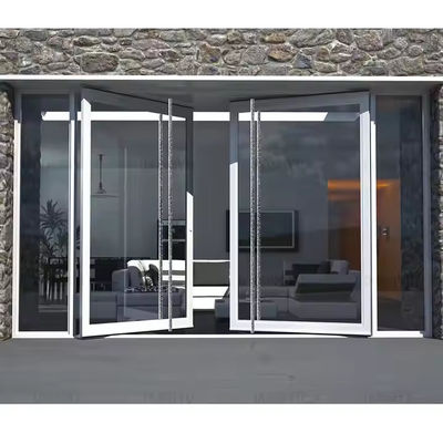 Porte pivotée en aluminium à double vitrage de 4-12 mm avec verre transparent et matériau de filetage d'écran en acier inoxydable