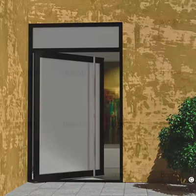 Porte pivotée en aluminium à double vitrage de 4-12 mm avec verre transparent et matériau de filetage d'écran en acier inoxydable