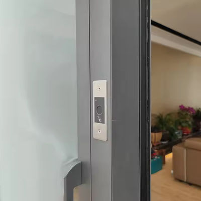 Porte pivotante en aluminium interne en acier inoxydable avec verre transparent et épaisseur de cadre de 1,8 mm