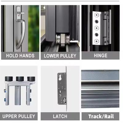 Fenêtre pliante en aluminium de style moderne avec verre trempé isolé et épaisseur de verre personnalisée