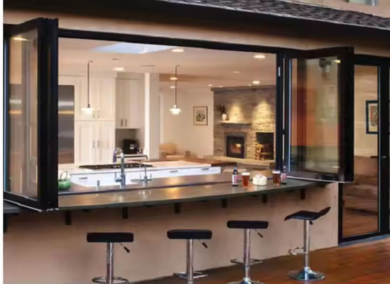 Fenêtre d'aluminium pliable à isolation thermique pour l'insonorisation et une bonne isolation acoustique