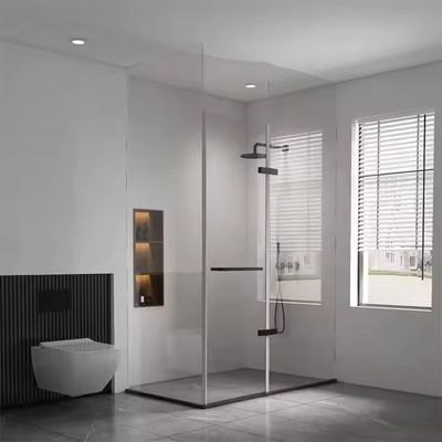 Porte coulissante en aluminium étanche, facile à nettoyer et nécessitant peu d'entretien, avec paroi de douche en verre trempé