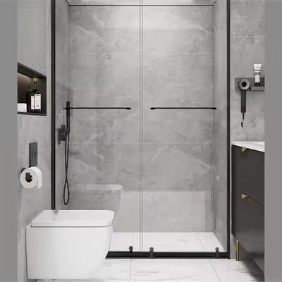 Conception sans cadre Installation facile Porte coulissante de douche en double verre de 8 mm