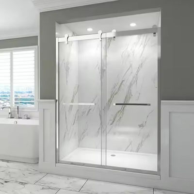 Porte coulissante de douche imperméable et isolée en acier inoxydable