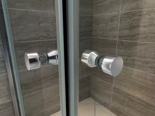 Encadrement de porte de salle de bain intérieure en aluminium, cloison de douche en aluminium avec verre trempé