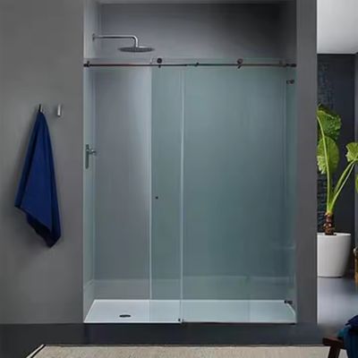 Cloison de salle de bain intérieure en aluminium personnalisée avec profil de 1,4 mm et verre dépoli