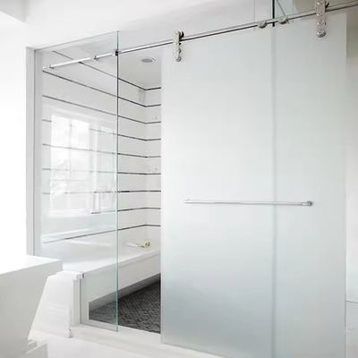 Cloison de salle de bain intérieure en aluminium personnalisée avec profil de 1,4 mm et verre dépoli