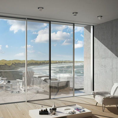 Porte coulissante en aluminium simple moderne avec matériel en acier inoxydable et cadre renforcé