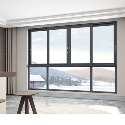 Fenêtre coulissante à double vitrage avec cadre en alliage d'aluminium et verre isolant pour une durée de vie de 50 ans