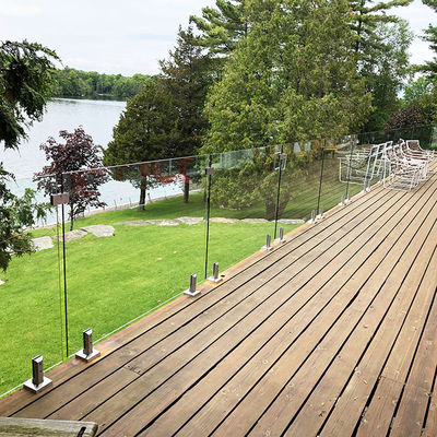 12 mm d'épaisseur LED Disponible U-Channel Barrière de verre pour le revêtement de sol composite Balustrade de verre sans cadre