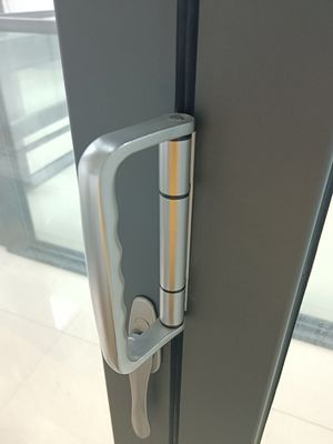 Porte de patio en verre trempé en aluminium bipliée avec profil de rupture thermique