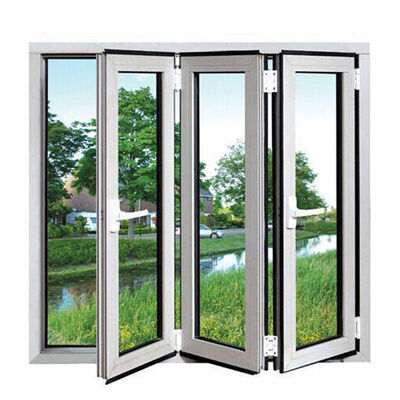Frameless Double Glazing Glass Sheet Folding Windows Design With Accessories Manufacturing Company