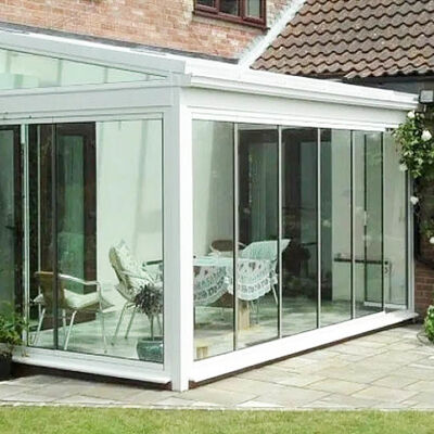 Portes coulissantes pliantes en aluminium transparentes en verre feuilleté trempé 5+5mm pour balcon de séparation