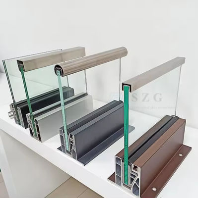 Balustrade de verre Lamel U Channel Installation montée sur le dessus avec verre stratifié