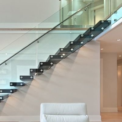 Escalier décoratif intérieur à ascenseur ouvert Escalier en verre flottant en bois