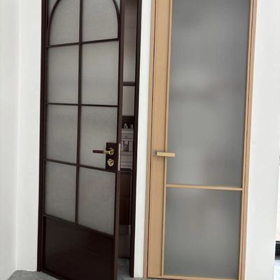 Y/N Porte pivotante en aluminium à écran d'insecte à double vitrage transparent et verrouillage magnétique