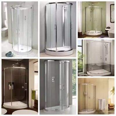 Encadrement de porte de salle de bain intérieure en aluminium, cloison de douche en aluminium avec verre trempé