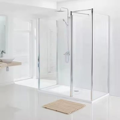 Cloison de salle de bain intérieure en aluminium personnalisée avec profil de 1,4 mm et verre dépoli